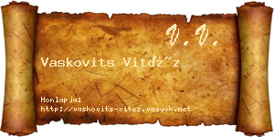 Vaskovits Vitéz névjegykártya